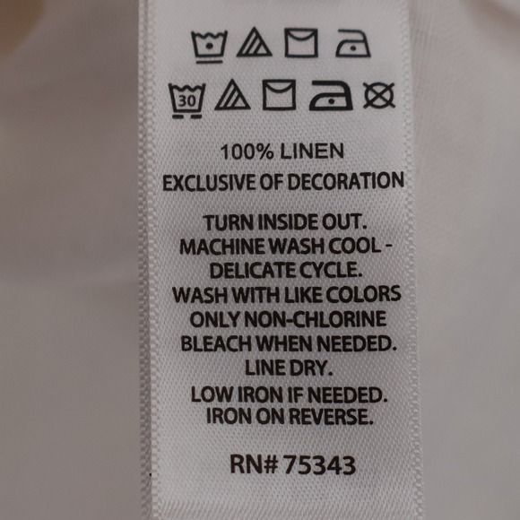 Rachel Zoe Linen Top Womens White Embroidered Rainbow Resort Vacation Size L - Picture 6 of 9